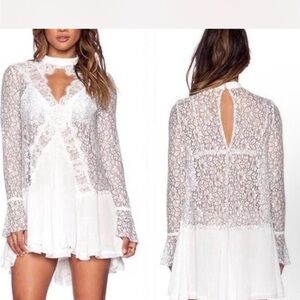 Free People Tell Tale Lace Tunic in ivory